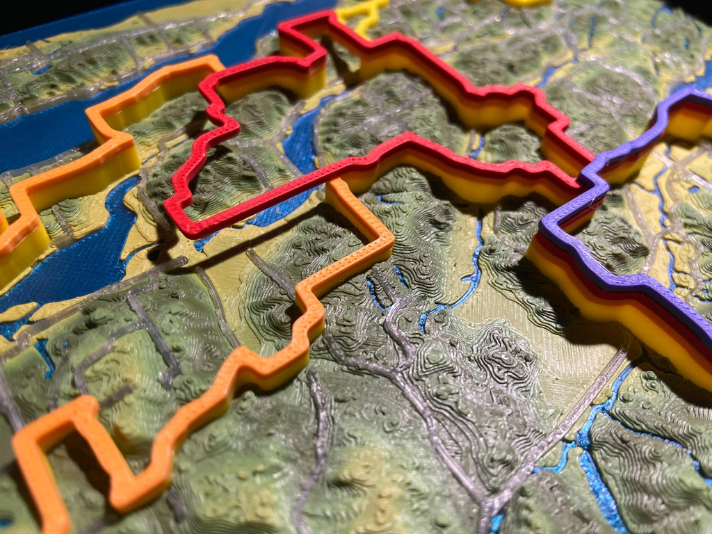 3D Printed Michigan Cycling Route Map – Traverse Area Topographic Wall Decor