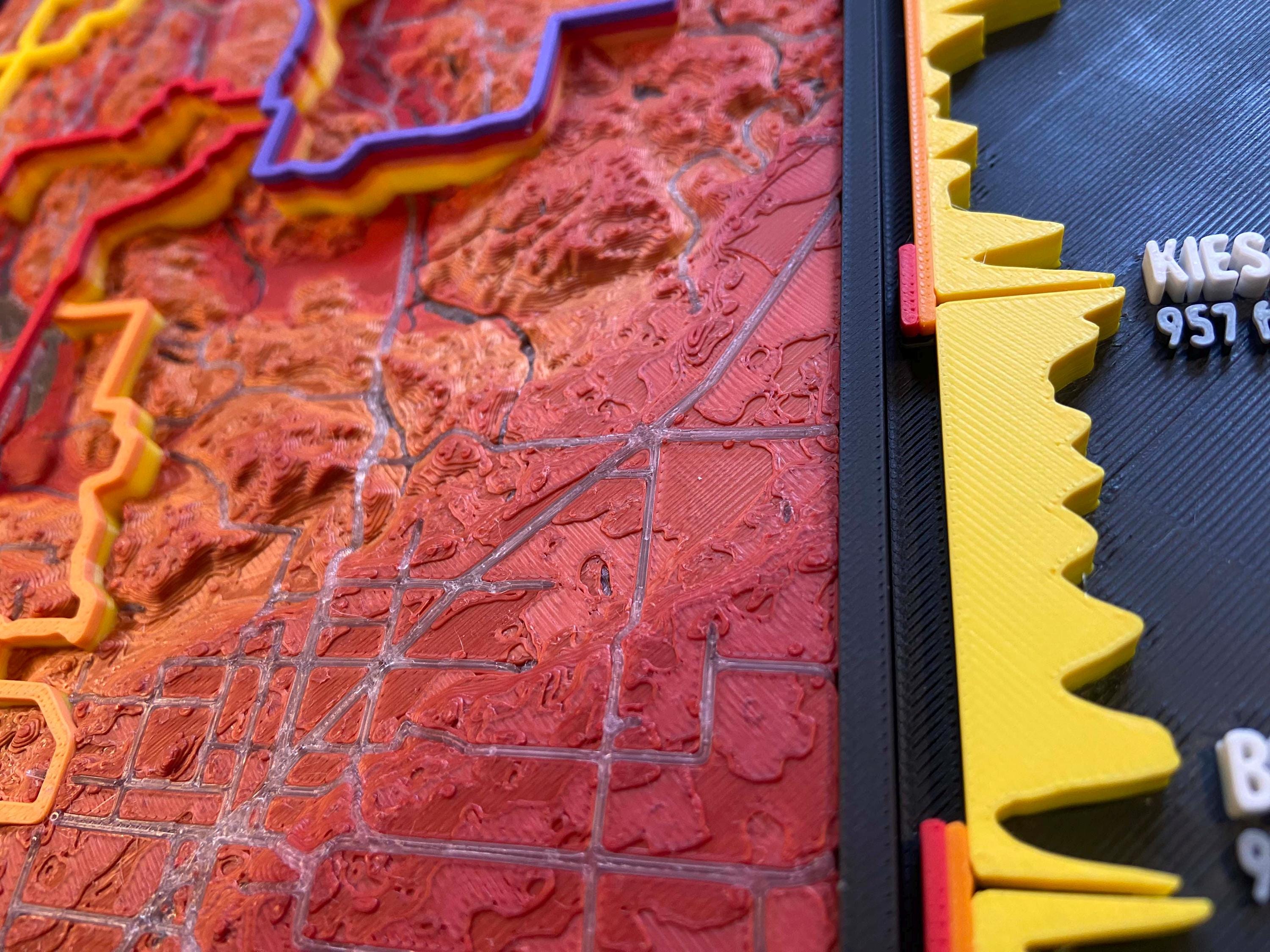 3D Printed Michigan Cycling Route Map – Traverse Area Topographic Wall Decor