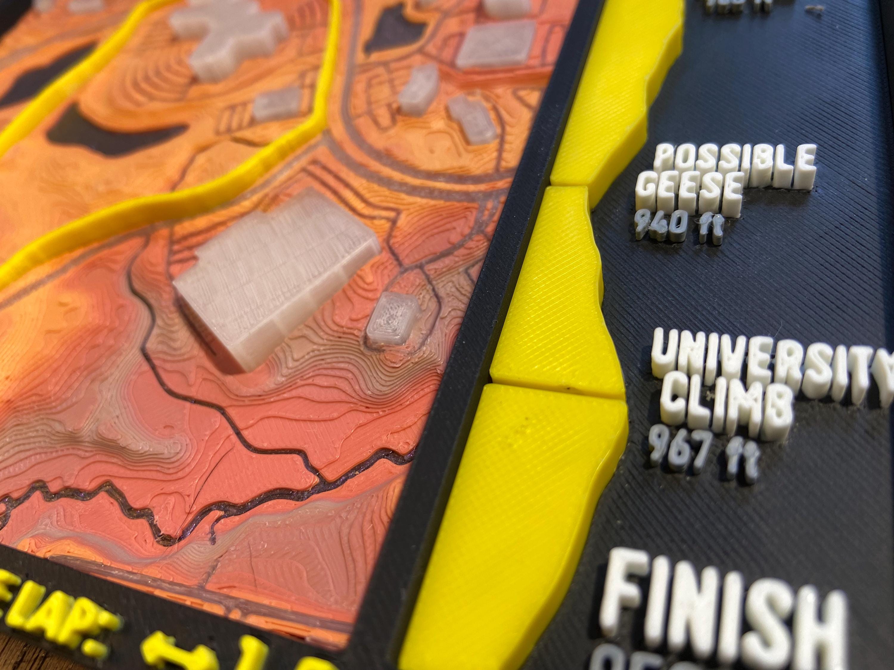 Debaets-Devos Bicycle Road Race 3D Route Map - Detroit Michigan Area Cycling Wall Decor