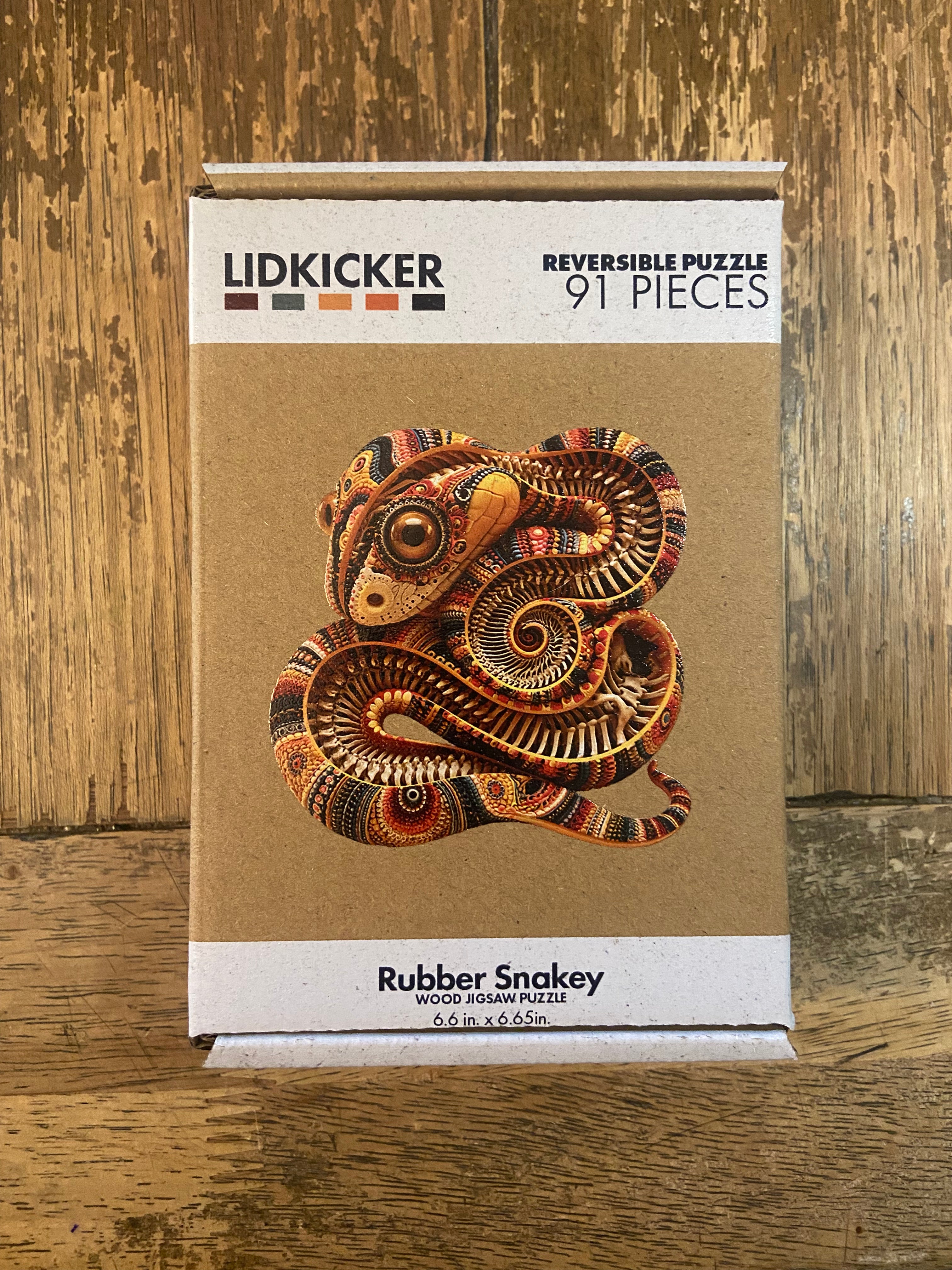 Rubber Snakey Wooden Reversible Puzzle