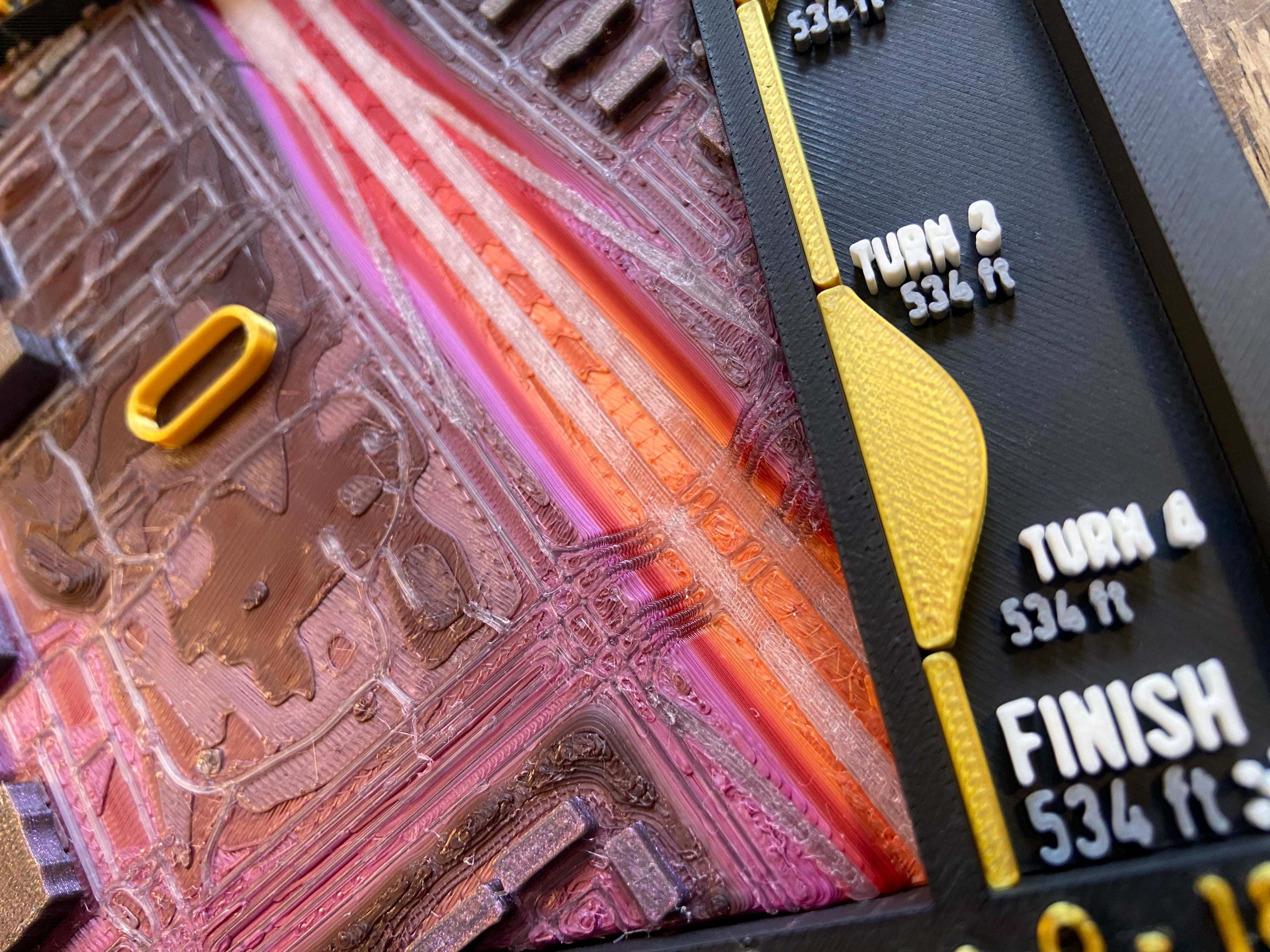 Mad Track Arena 3D Cycling Route Map - Detroit Velodrome Cycling Wall Decor