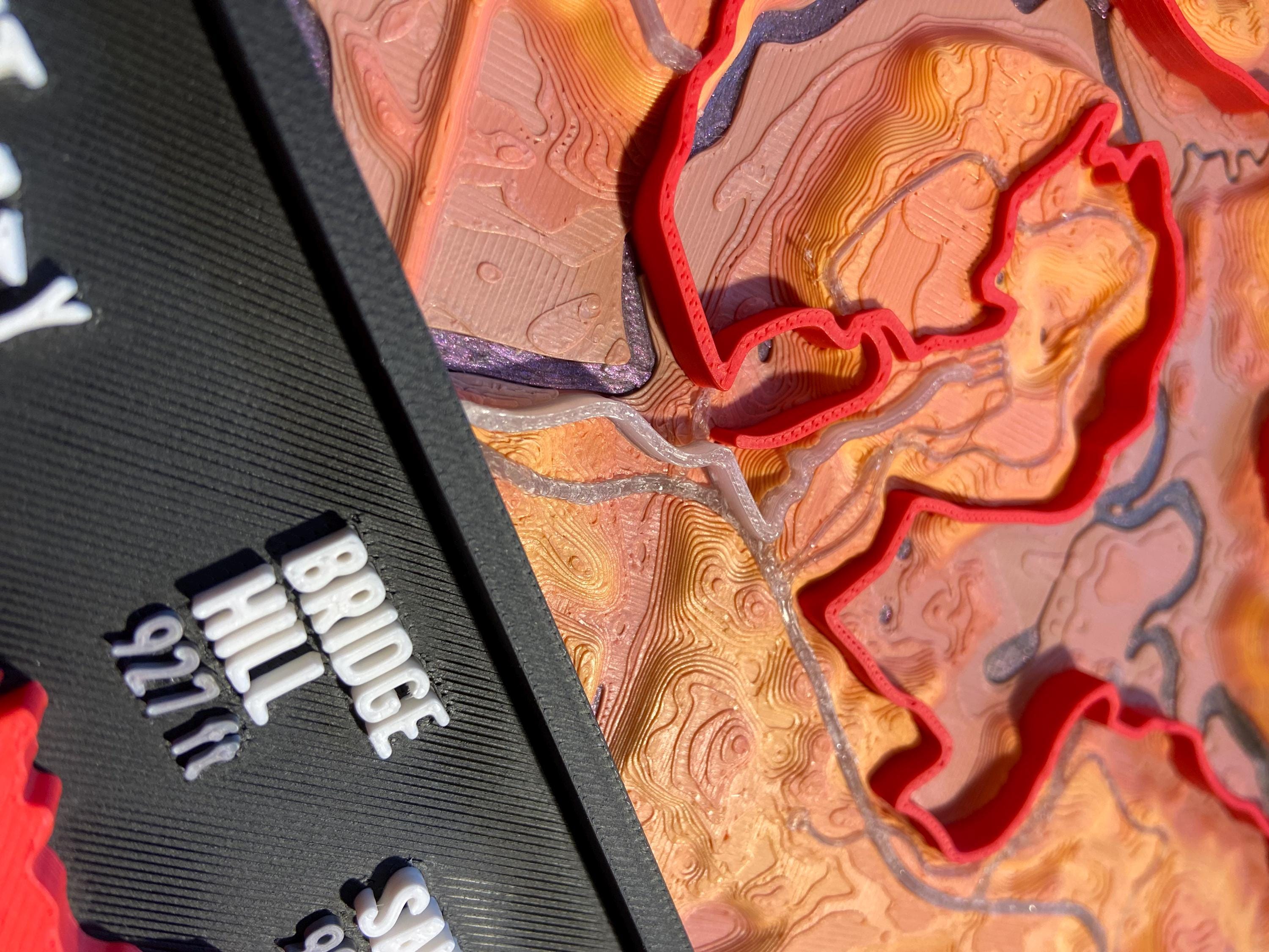 Island Lake Challenge MTB Race 3D Route Map - Detroit Michigan Area Cycling Wall Decor