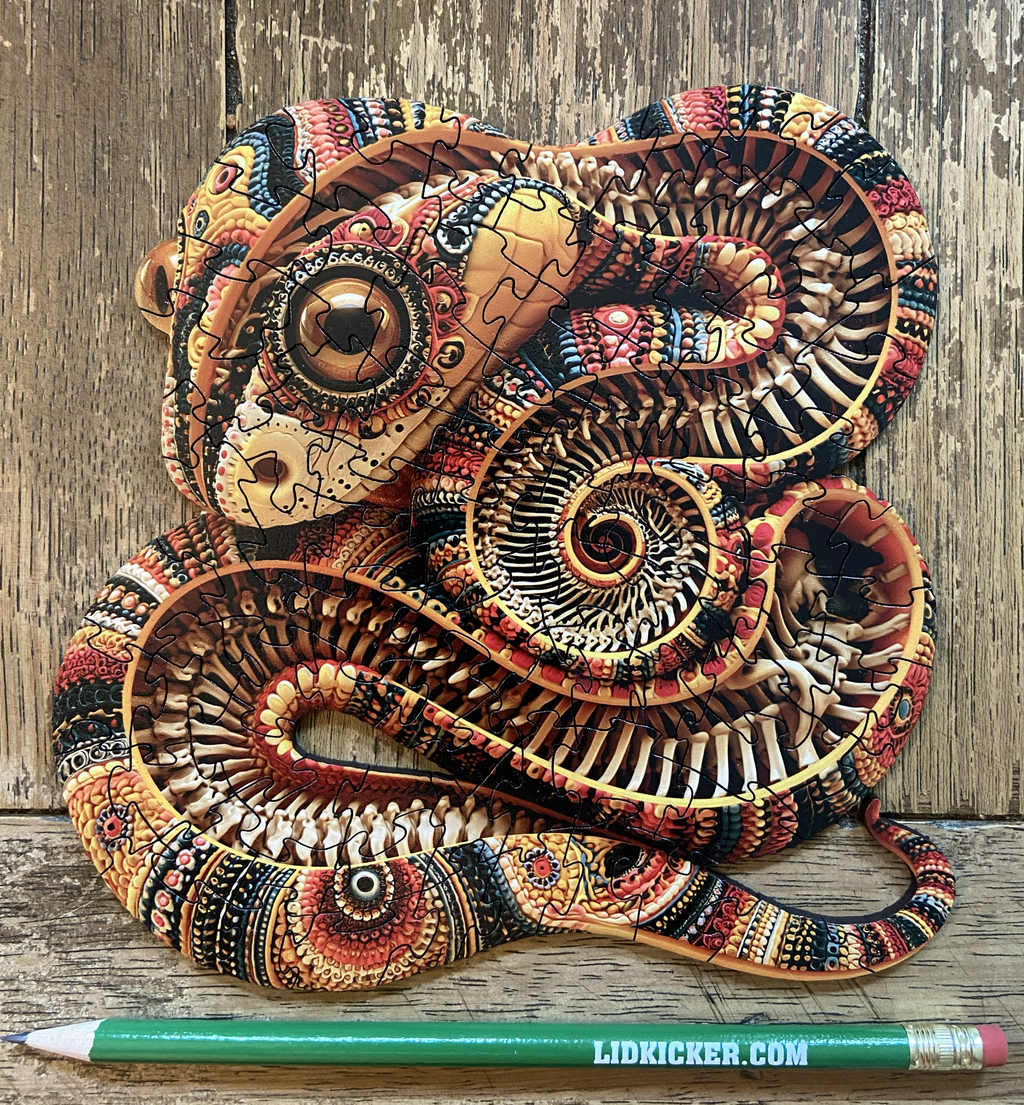 Rubber Snakey Wooden Reversible Puzzle